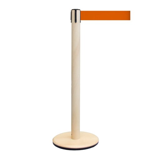 Personenleitsystem P-Line ECO aus Eschenholz, orange, 4 m Gurt Farbe orange Gurt Länge 4 m