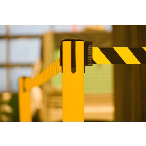 Personenleitsystem P-Line Utility Safety Gurt Farbe schwarz/gelb Pfosten Farbe gelb Verschluss mit Gurtendstück (Standard)