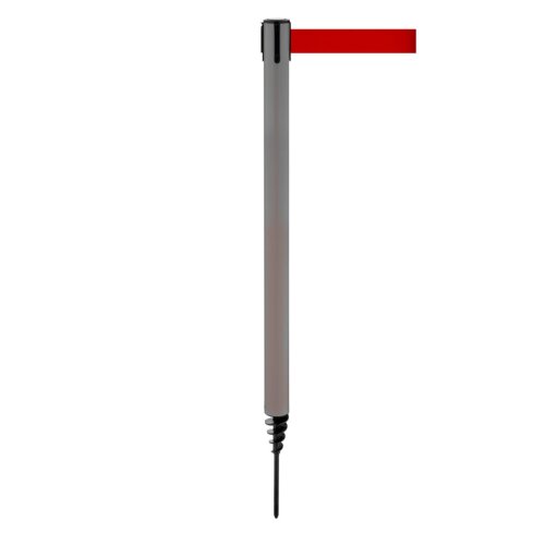 Personenleitsystem P-Line Outside Gurt Farbe rot Pfosten Farbe grau Verschluss mit Gurtendstück (Standard)