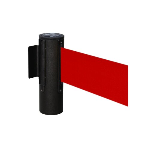 Wandgurtkassette P-Line 46 aus Metall, schwarz, breites Band, rot, 2,3 m