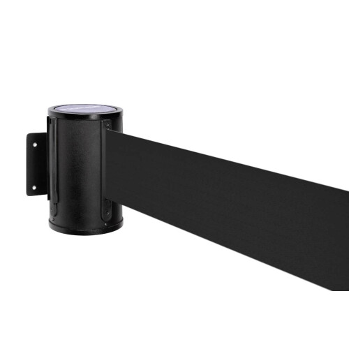 Wandgurtkassette P-Line 86 aus Metall, schwarz, breites Band, Gurtlänge 7 m Gurt Farbe schwarz