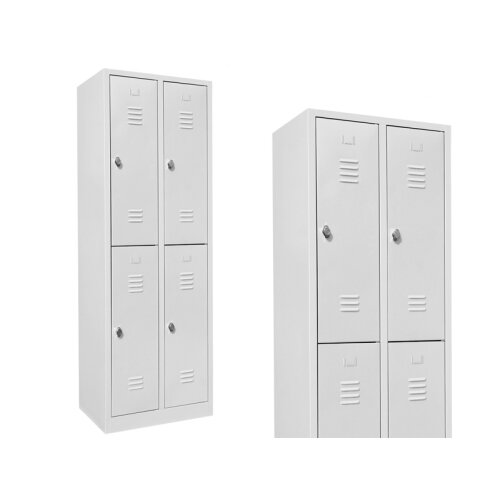 Schliessfachschrank 4 Fächer, 2 Abteile,  Abteilbreite 300mm, Budget