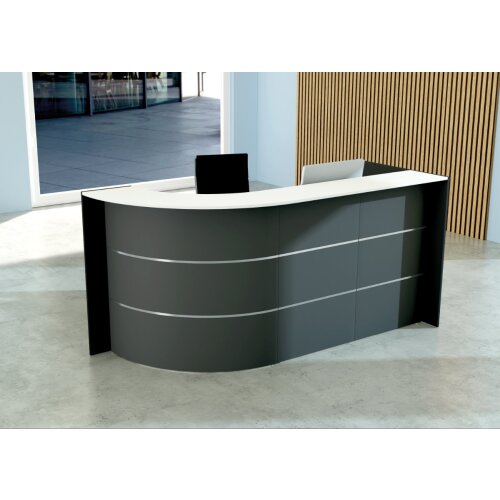 Empfangstheke Bogenform Arbeitsfläche höhenverstellbar