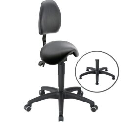 Sattel Hocker tief Kunstleder mit Rückenlehne