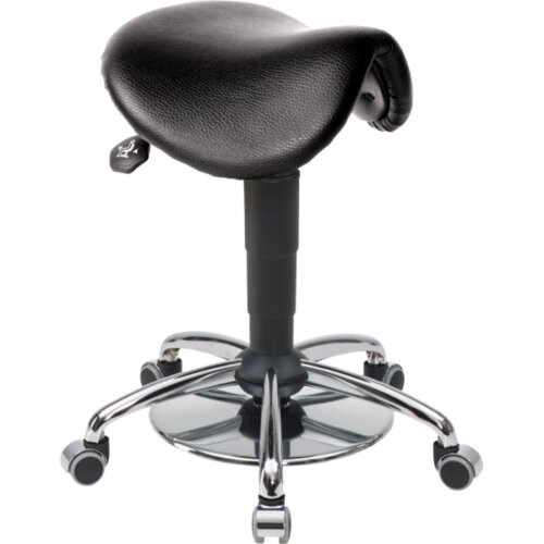 Sattel Hocker  mit Fußauslösung Kunstleder