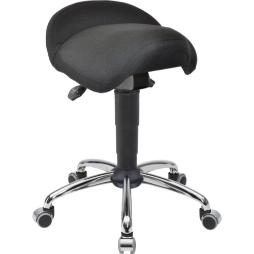 Sattel Hocker Comfort Stoff schwarz Chrom