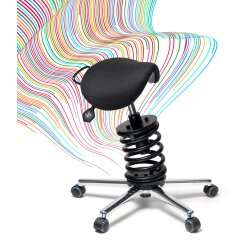 Federhocker Sattel klein auf Sitz-Stop-Rollen