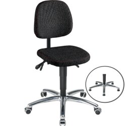 Arbeitsdrehstuhl tief Stoff schwarz ALU