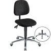 Arbeitsdrehstuhl tief Stoff schwarz ALU