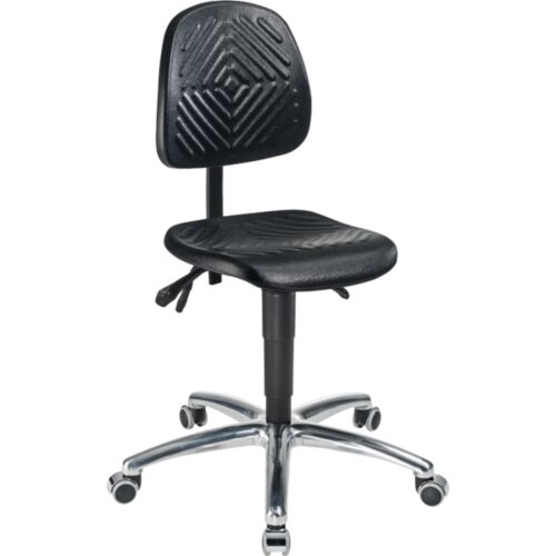 Arbeitsdrehstuhl tief PU schwarz Alu