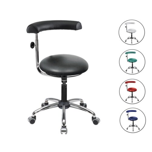 Hocker niedriger Verstellbereich mit Lehne versch. Farben