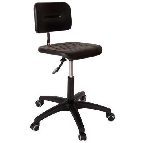 Arbeitsdrehstuhl PU wahlweise auf Rollen oder Fußgleiter