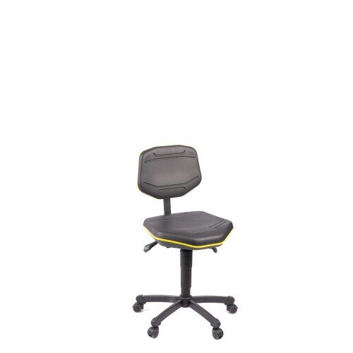 Arbeitsdrehstuhl PU mit Zierstreifen in Gelb