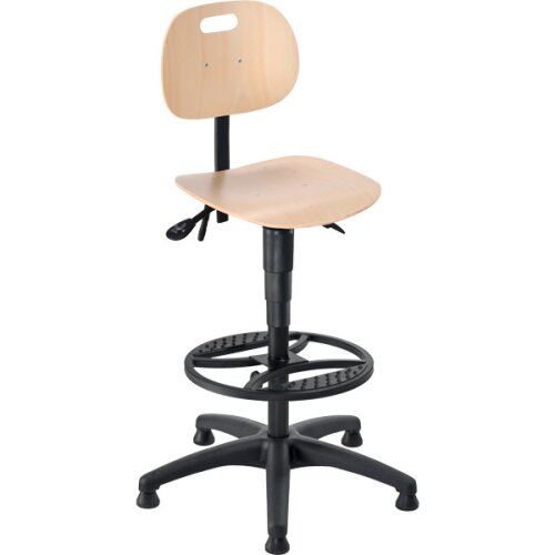 Arbeitsdrehstuhl Buche mit Aufstiegshilfe