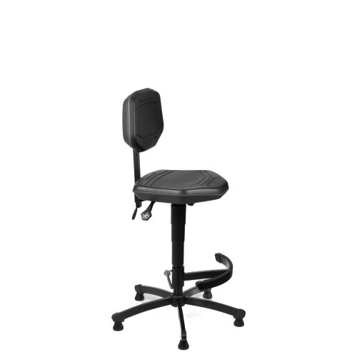 Arbeitsdrehstuhl hoch mit Fußstütze Sitz mit verschiedenen Zierstreifen