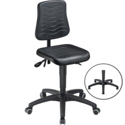 Arbeitsdrehstuhl PU wahlweise auf Rollen oder...