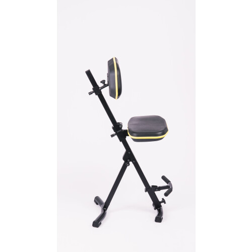 Stehhilfe mit klappbarer Aufstiegshilfe und Zierstreifen in Gelb