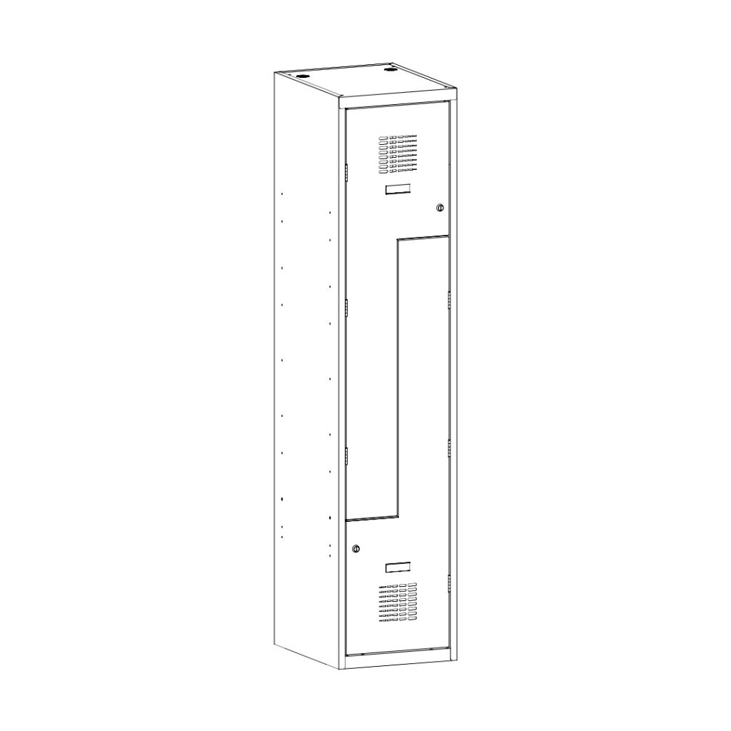 Spind Sf Z-Spind Select 2 Abteile Abteilbreite 400mm Korpus Enzianblau RAL 501 ...