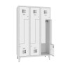 Z-Spind Select 6 Abteile Abteilbreite 400mm Korpus Lichtgrau RAL 7035 Türen Weiss RAL 9010 Zylinderschloss Auf Füssen