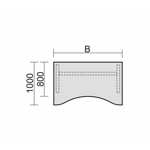 Schreibtisch C-Fuß Gestell Ergonomieform 160 cm, feste Höhe , Dekor: Ahorn