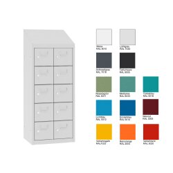 Kleinfachschrank 10 Fächer mit Schrägdach