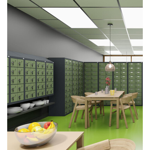 Kleinfachschrank 20 Fächer Korpus Lichtgrau RAL 7035 Türen Lichtgrau RAL 7035 Vollblechtüren