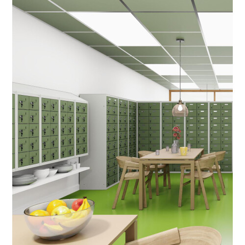 Kleinfachschrank 20 Fächer Korpus Lichtgrau RAL 7035 Türen Lichtgrau RAL 7035 Vollblechtüren