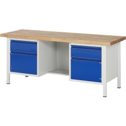 Werkbank XL mit Unterbau links und rechts-  Serie Basel,...