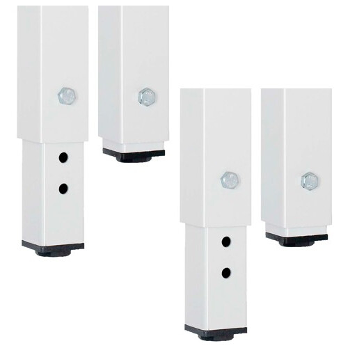 Werkbank XL mit Unterbau links und rechts-  Serie Basel, Breite: 200 cm, mit Höhenverstellung, Farbe: Gestell: Feuerrot, Schublade/ Front: Feuerrot