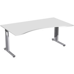 Schreibtisch Ergonomieform 180 cm, C-Fuß Gestell...