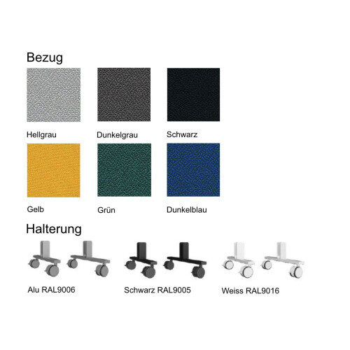 Akustik Stellwand Mobil Schmal 80 cm Breite verschiedene Höhen