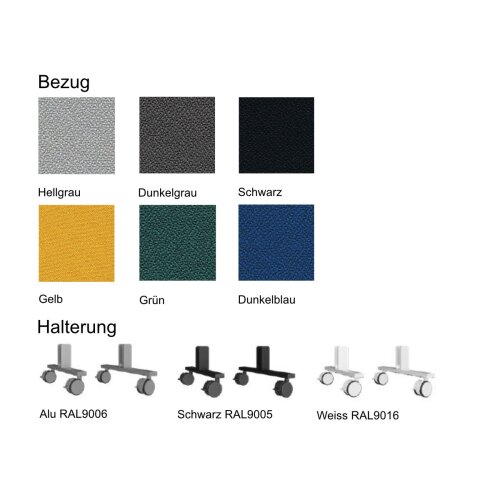 Akustik Stellwand Mobil Schmal 100 cm Breit verschiedene Höhen