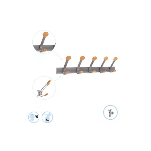 Wandhaken Metall und Holz