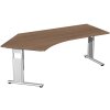 Schreibtisch Freiform 135° links höhenverstellbar , Dekor: Nussbaum Dunkel