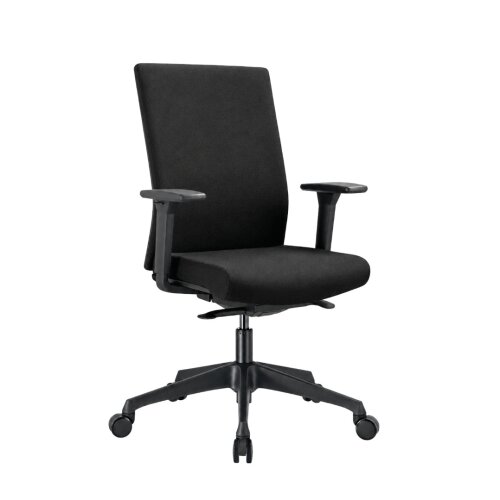 Bürostuhl mit Komfortsitz Stoff Schwarz