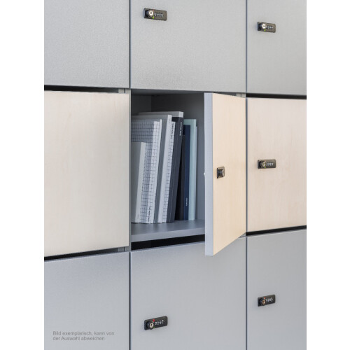 Schliessfachschrank Holz mit Einwurfschlitz, Abteilbreite 400 mm, 4 Fächer