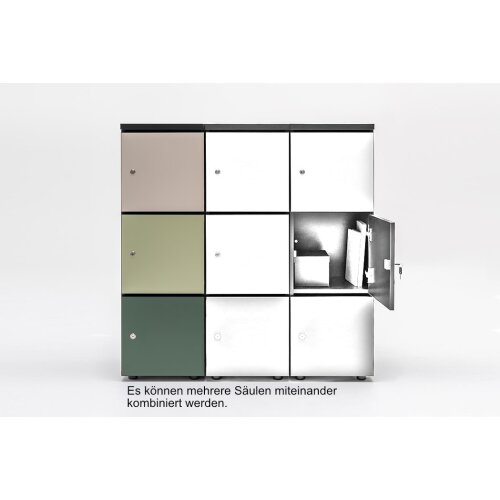 Schliessfachschrank Holz mit Einwurfschlitz, Abteilbreite 400 mm, 3 Fächer