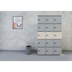 Schliessfachschrank Holz mit Einwurfschlitz, Abteilbreite...
