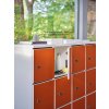 Schliessfachschrank Holz mit Einwurfschlitz, Abteilbreite 450 mm, 4 Fächer