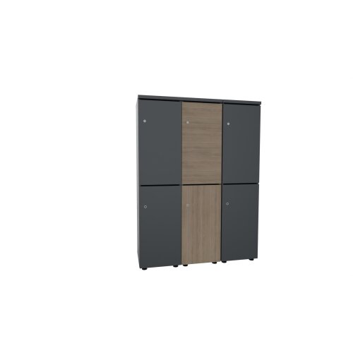 Schliessfachschrank Holz mit Einwurfschlitz, Abteilbreite 400 mm, 2 Doppelschließfächer
