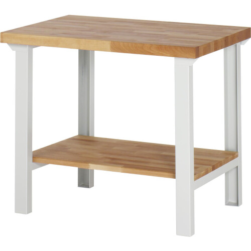Werkbank  Serie Aargau mit Ablageboden Buche, Breite: 100 cm, ohne Höhenverstellung, Farbe: Gestell: Anthrazitmetallic