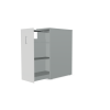 Apothekerschrank 113 cm hoch, Zugang von der linken Seite