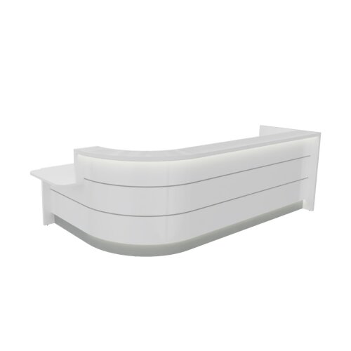 Empfangstheke Vero 344 cm breit L-Form mit Beratungsplatz