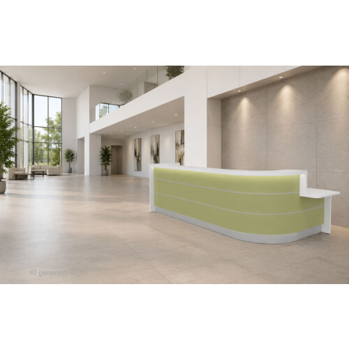Empfangstheke Vero 344 cm breit L-Form mit Beratungsplatz
