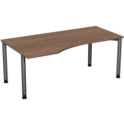 Schreibtisch PC-Form links  Rundfuss,...
