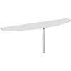 Anbautisch Bogenform, Anbau an Schreibtischseite, 200x50 cm Lichtgrau/Silber