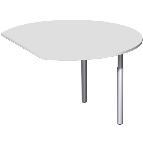 Besprechungsanbau 120 cm Lichtgrau/Silber