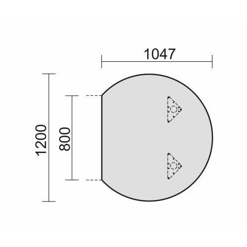 Besprechungsanbau 120 cm Lichtgrau/Silber
