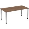 Schreibtisch Rundfuss, höhenverstellbar, 160x80 cm Nussbaum Dunkel/Silber