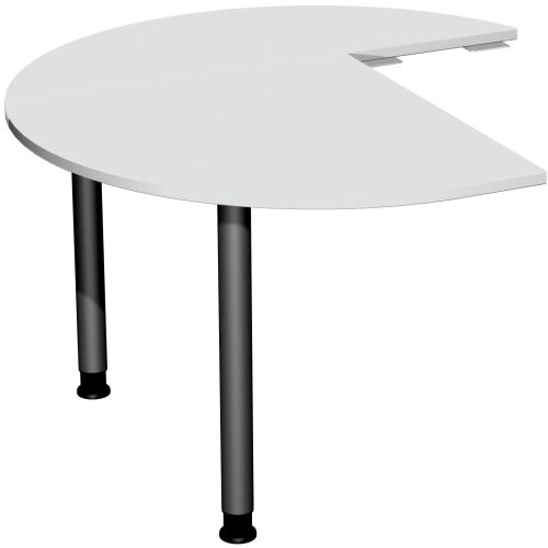 Besprechungsanbau mit Eckausschnitt Anbau links, 120 cm Lichtgrau/Anthrazit